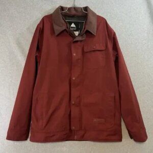 Burton Dunmore Gore-Tex Jacket Mens Large Maroon Red Corduroy Ski Snowboard Coat